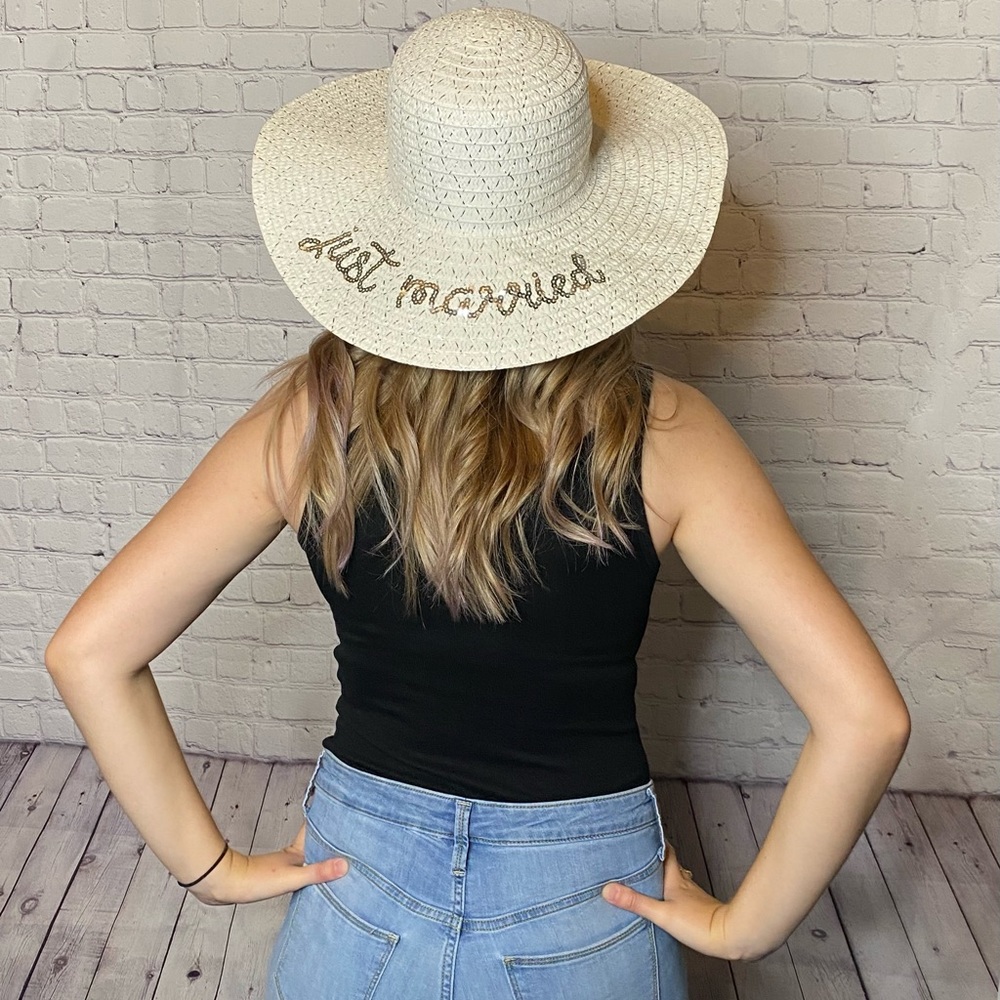 Just Married Floppy Sun Hat